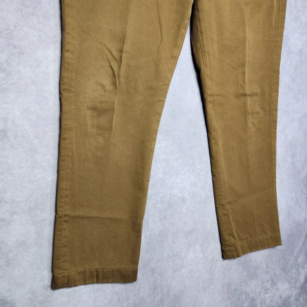 J Crew The Sutton Flannel Lined Khaki Chino Pants Mens 38x32 Brown Plaid Lining